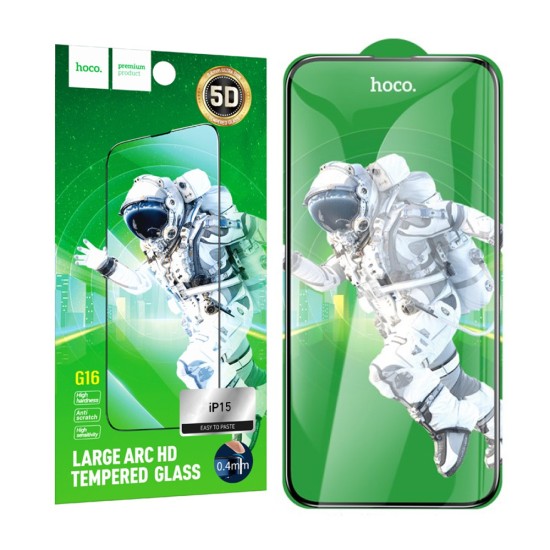 Hoco Full Screen HD Tempered Glass G16 Guardian Shield Series for iPhone 15 Hoco Full Screen HD Tempered Glass G16 Guardian Shield Series for iPhone 15